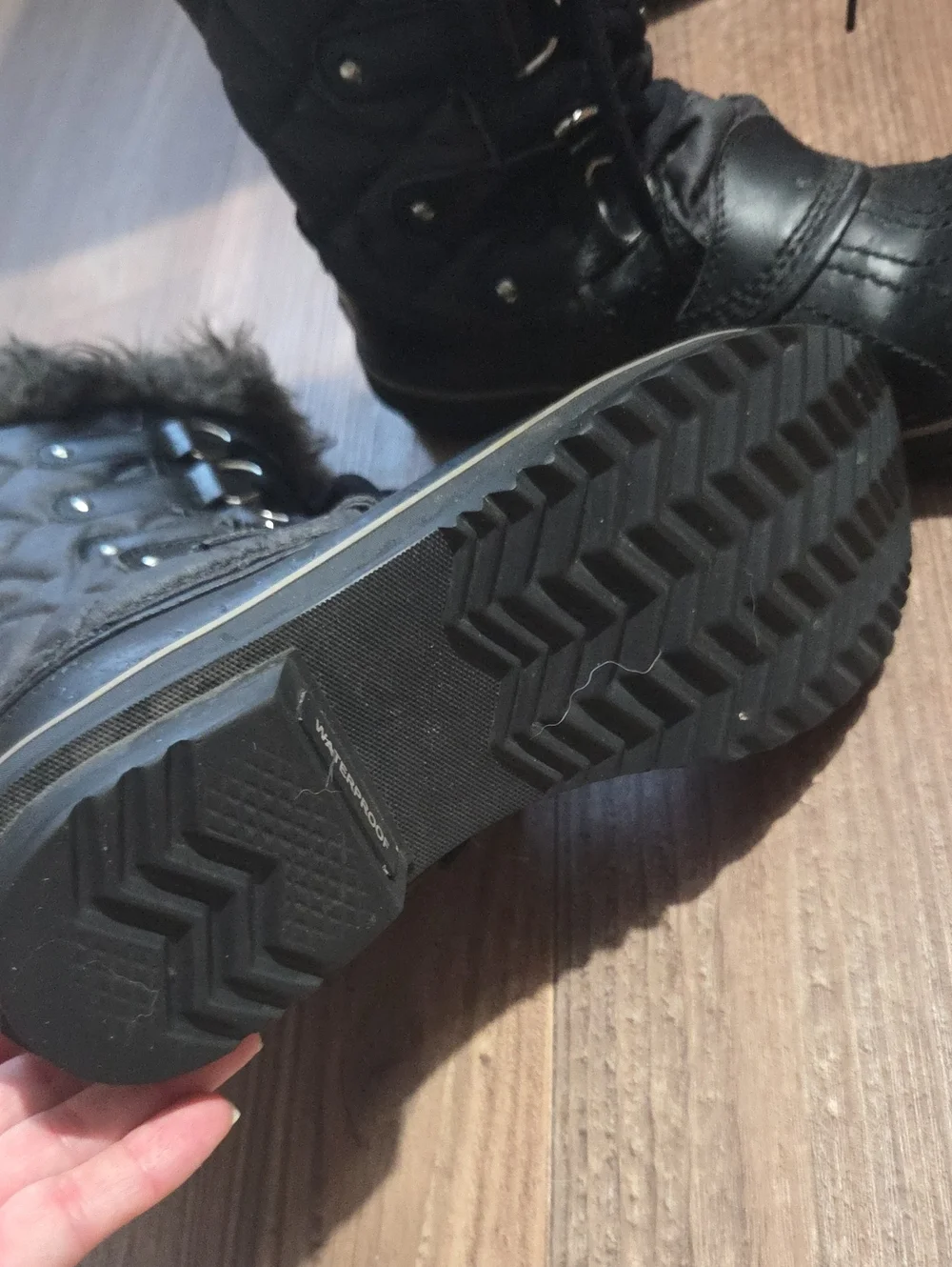 Women's Sorel Black Fur-Trim Winter Boots